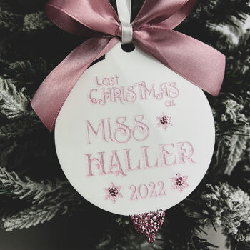 First Christmas As A Mrs Personalised Christmas Bauble, 6 of 7