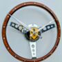 Classic Car Walnut Steering Wheel Wall Clock, thumbnail 2 of 12