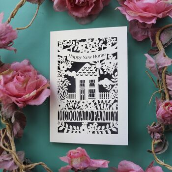 Personalised Papercut Happy New Home Card, 8 of 9