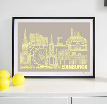 Edinburgh Skyline Typography Print, 7 of 9