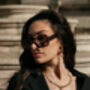 Grey Monogram Sided Rectangle Narrow Sunglasses, thumbnail 2 of 6