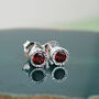 Garnet January Birthstone Gold Plated Silver Stud Earrings, thumbnail 5 of 7