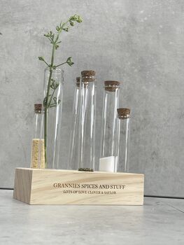 Personalised Herb And Spice Test Tube Rack, 5 of 7