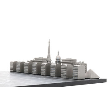 Stainless Steel Skyline Chess Set – Paris Edition, 4 of 6