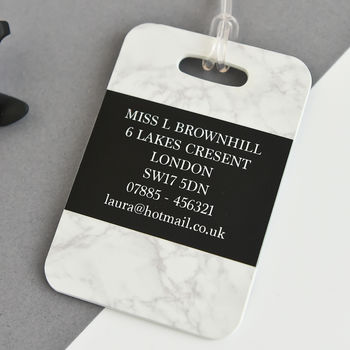 Personalised Marble Luggage Tag, 3 of 3