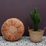 Moroccan Leather Pouffe, thumbnail 1 of 4