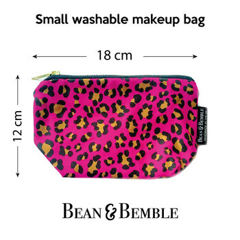 Makeup And Cosmetic Bag Gift Set Hot Pink Leopard Print, 2 of 12