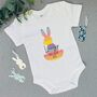 Personalised Stripe Bunny First Easter Baby Vest, thumbnail 1 of 2
