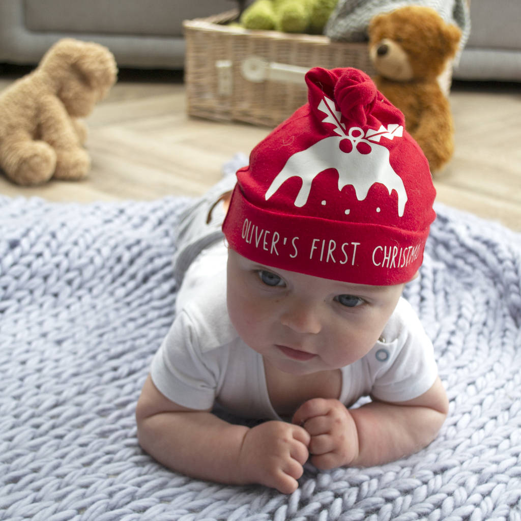 Personalised First Christmas Baby Hat, 1 of 2