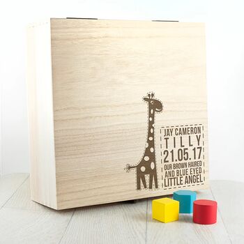 Personalised Baby Giraffe Keepsake Box, 9 of 12