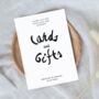 Simple Black And White Wedding Cards And Gifts Sign Board, thumbnail 5 of 5