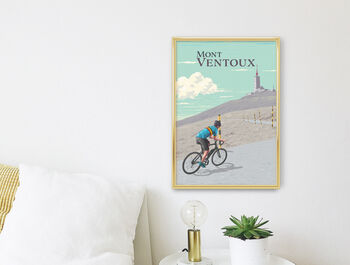 Mont Ventoux Cycling Travel Poster Art Print, 3 of 8