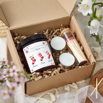 Personalised Christmas Scented Candle Gift Set For Family, Mum And Dad, 6 of 7
