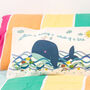 Personalised Under The Sea Swimming Whale Cushion, thumbnail 1 of 4
