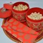 Ruby Embroidered Gift Boxes Set And Gemmed Tray, thumbnail 1 of 5