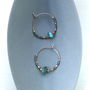 Grey, Fair Trade Beads And Labradorite Hoops 20mm, thumbnail 6 of 7