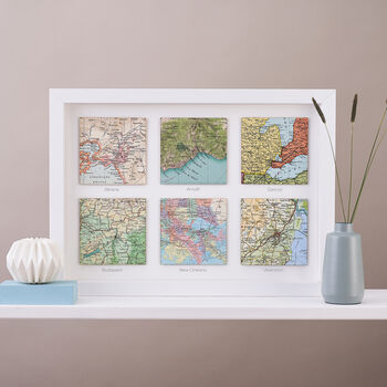 Personalised Six Map Squares Print Gift For Him, 5 of 5