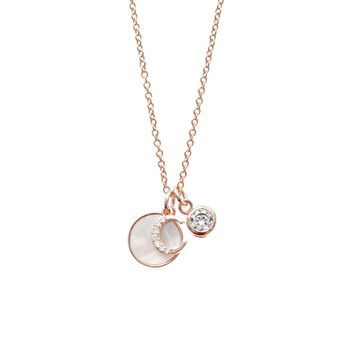Mother Of Pearl And Crystal Initial Necklace, 10 of 10