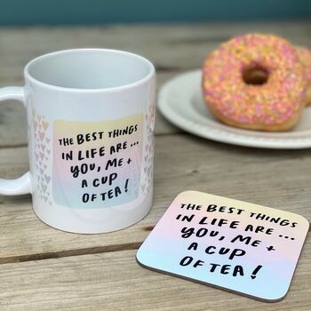Ombre Hearts 'The Best Things In Life Are..' Coaster, 3 of 4