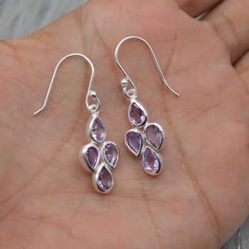 Amethyst Sterling Silver Earrings: February Birthstone, 6 of 8