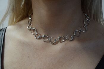 Sterling Silver Crescent Moon Necklace, 9 of 12