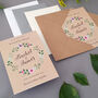 Kraft Wreath Save The Date Cards, thumbnail 1 of 2