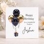 Personalised Blue Gold Birthday Card Any Name, thumbnail 1 of 4