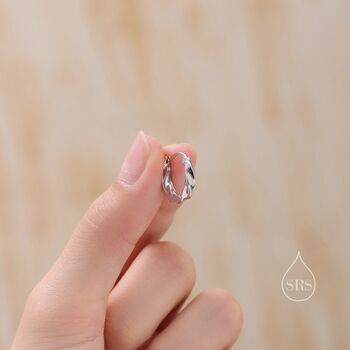 Sterling Silver Croissant Hoop Earrings, 4 of 12