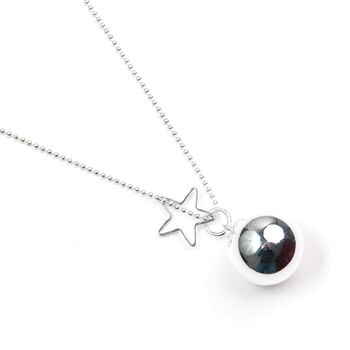 Bola Chime Maternity Necklace With Lucky Star, 3 of 7