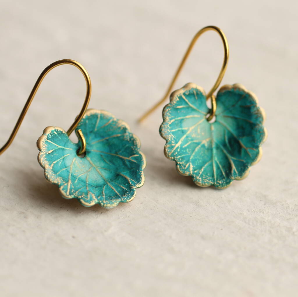 Cabbage Leaf Turquoise Earrings By Silk Purse, Sow's Ear