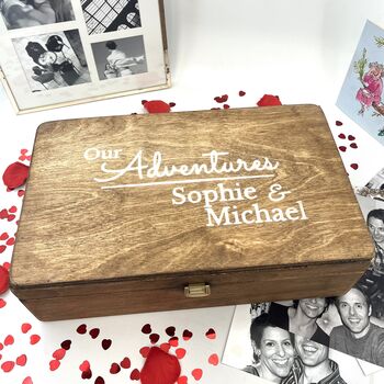 Personalised Our Adventures Wooden Keepsake Box, 11 of 11