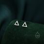 Sterling Silver Tiny Open Triangle Stud Earrings, thumbnail 1 of 11