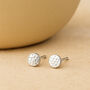 Sterling Silver Hammered Circle Stud Earrings, thumbnail 3 of 5