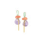 Gold Plated, Purple And Brown Drop Earrings, thumbnail 2 of 3