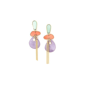 Gold Plated, Purple And Brown Drop Earrings, 2 of 3