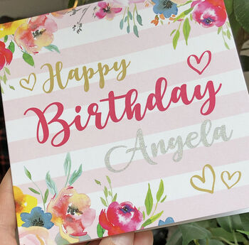 Superstar Green Floral Birthday Card, 5 of 5