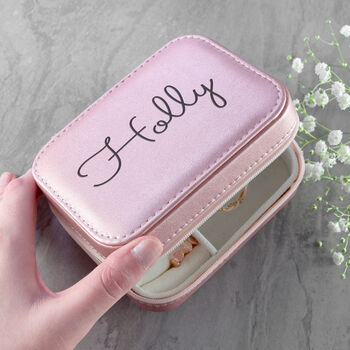 Personalised Pink Travel Jewellery Case, 5 of 10