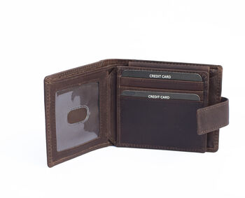 Personalised Men's Oiled Leather Wallet Rfid Brown, 2 of 7