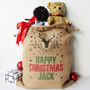 Personalised Christmas Sack With Stag Print, thumbnail 2 of 4