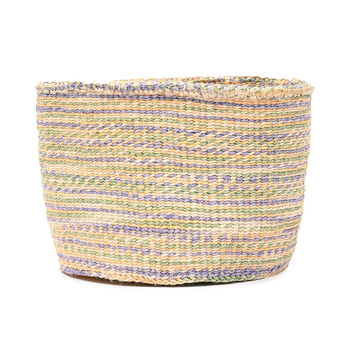 Zaidi: Green And Yellow Tie Dye Woven Storage Basket, 4 of 8