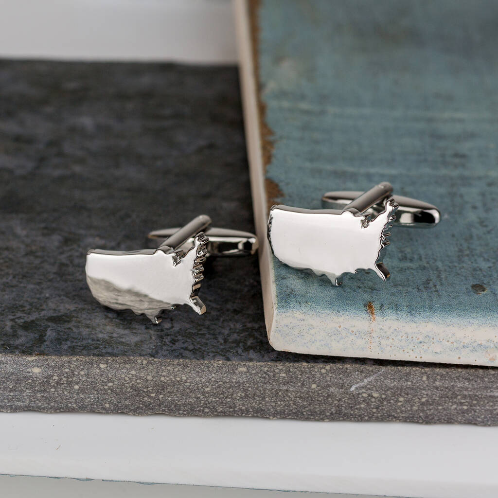 Image of America USA Outline Country Map Cufflinks