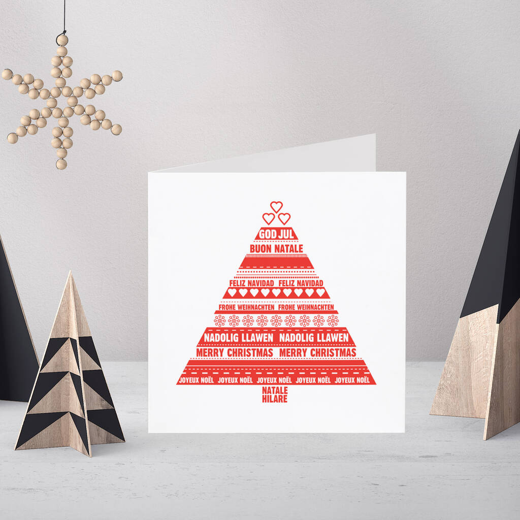 Handmade Letterpress Christmas Tree Card Or Pack, 1 of 2