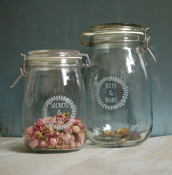 Bits And Bobs Personalised Glass Preserving Storage Jar, 2 of 5
