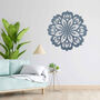 Round Wooden Mandala Modern Floral Wall Art Elegance, thumbnail 1 of 12