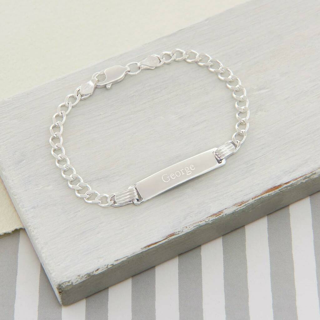 Personalised Sterling Silver Baby Girls Id Bracelet By Tales From The Earth