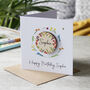 21st Birthday Personalised Floral Magnet And Card, thumbnail 2 of 4