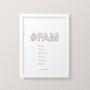 #Fam Modern Family Personalised Print With Names, thumbnail 6 of 6