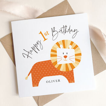 Personalised 1st / 2nd Birthday Card: Jungle Lion Design, 7 of 10
