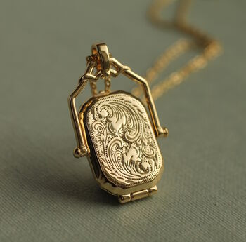 Victorian Vermeil Personalised Engraved Locket, 6 of 6