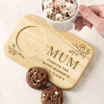 Personalised Floral Wooden Coaster Tray, 2 of 7